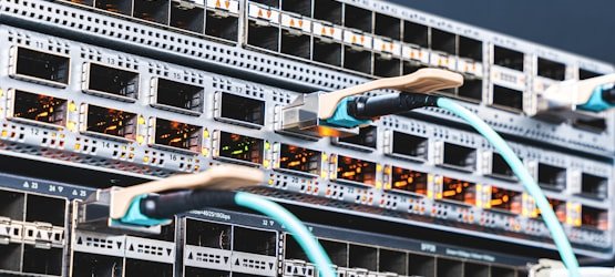 Fibre optic patch panel cabling inside a secure network rack