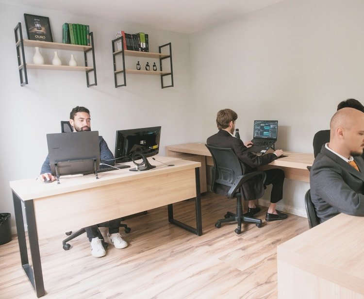 Security operations team working across monitored workstations